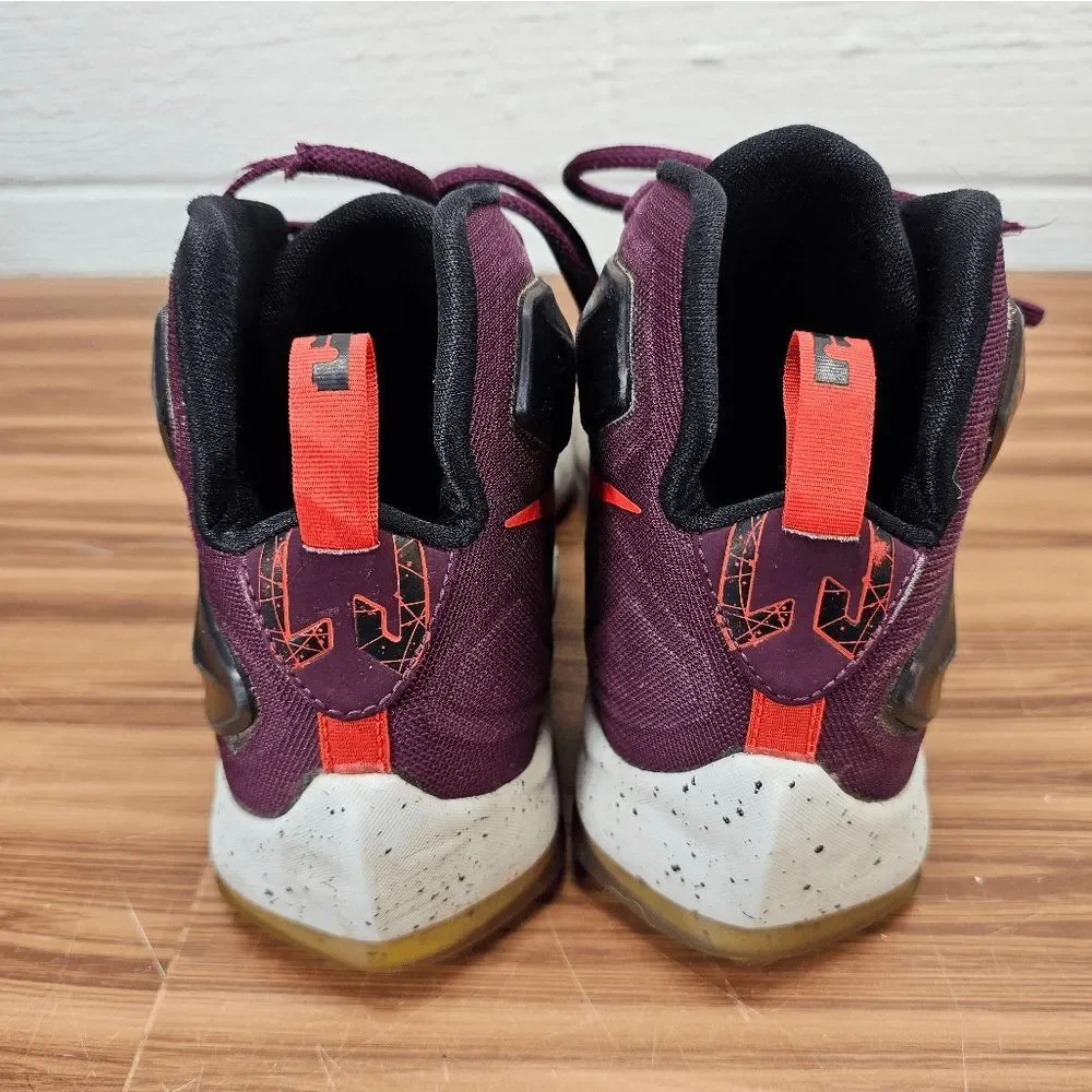 Nike LeBron 13 Mulberry Black Pure Platinum Kids 6.5Y‎ big boy Shoes 808709-500